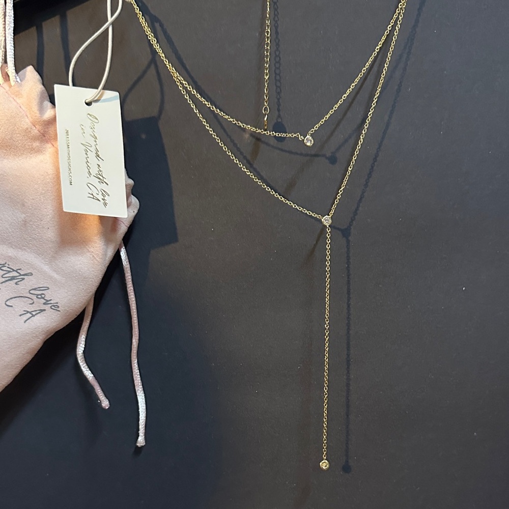 Jules Smith Gold Layered Y-Drop Necklace